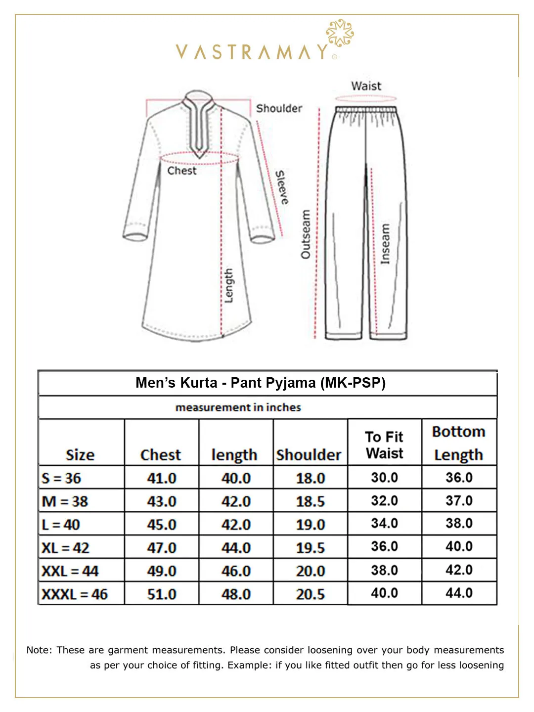 VASTRAMAY Men's Silk Blend Kurta Pyjama
