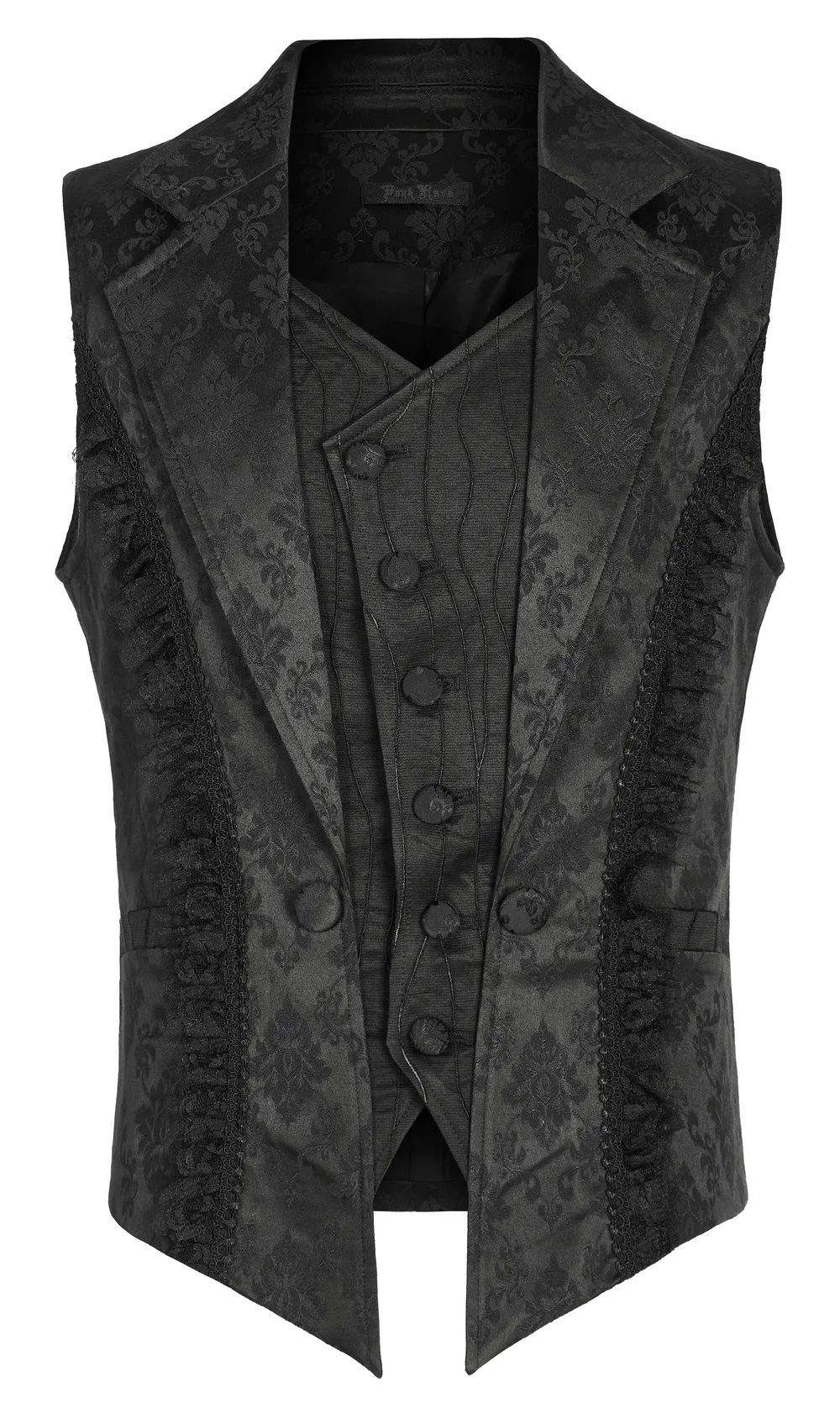 Victorian Gothic Jacquard Lace-Up Vest Waistcoat