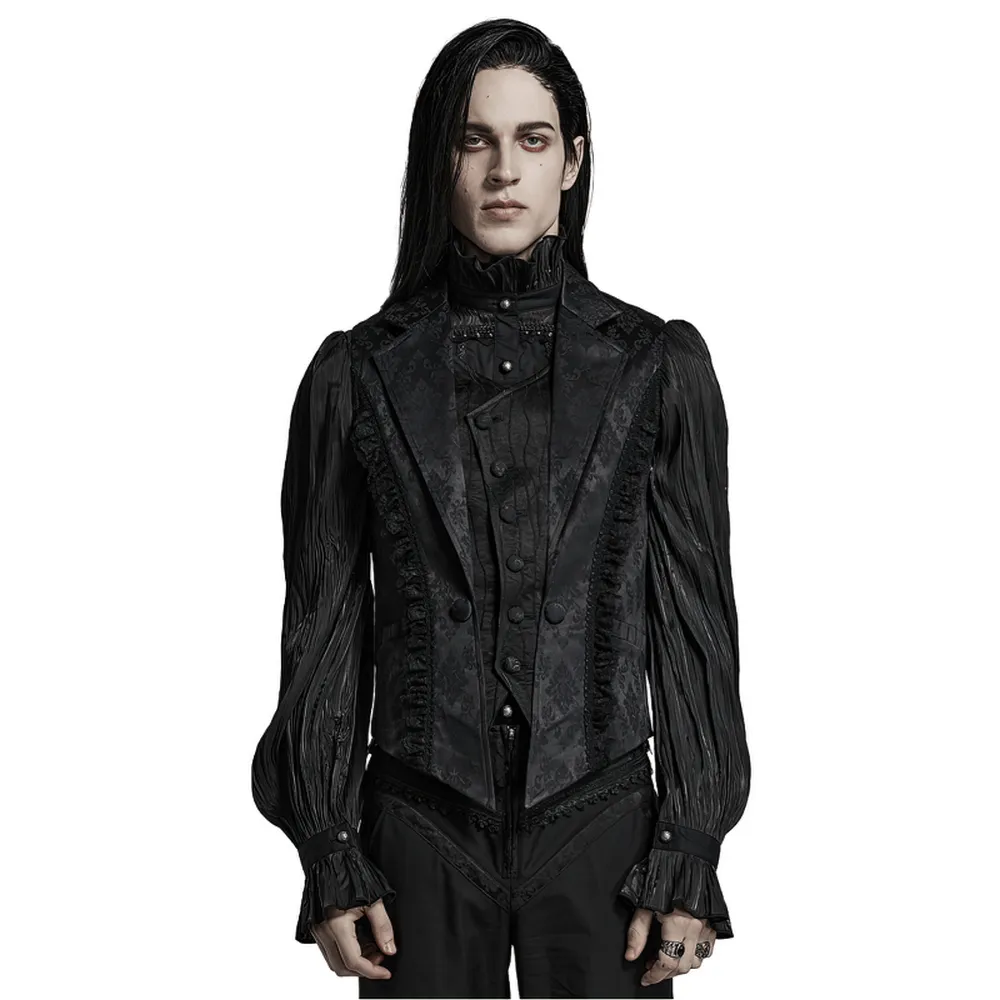 Victorian Gothic Jacquard Lace-Up Vest Waistcoat