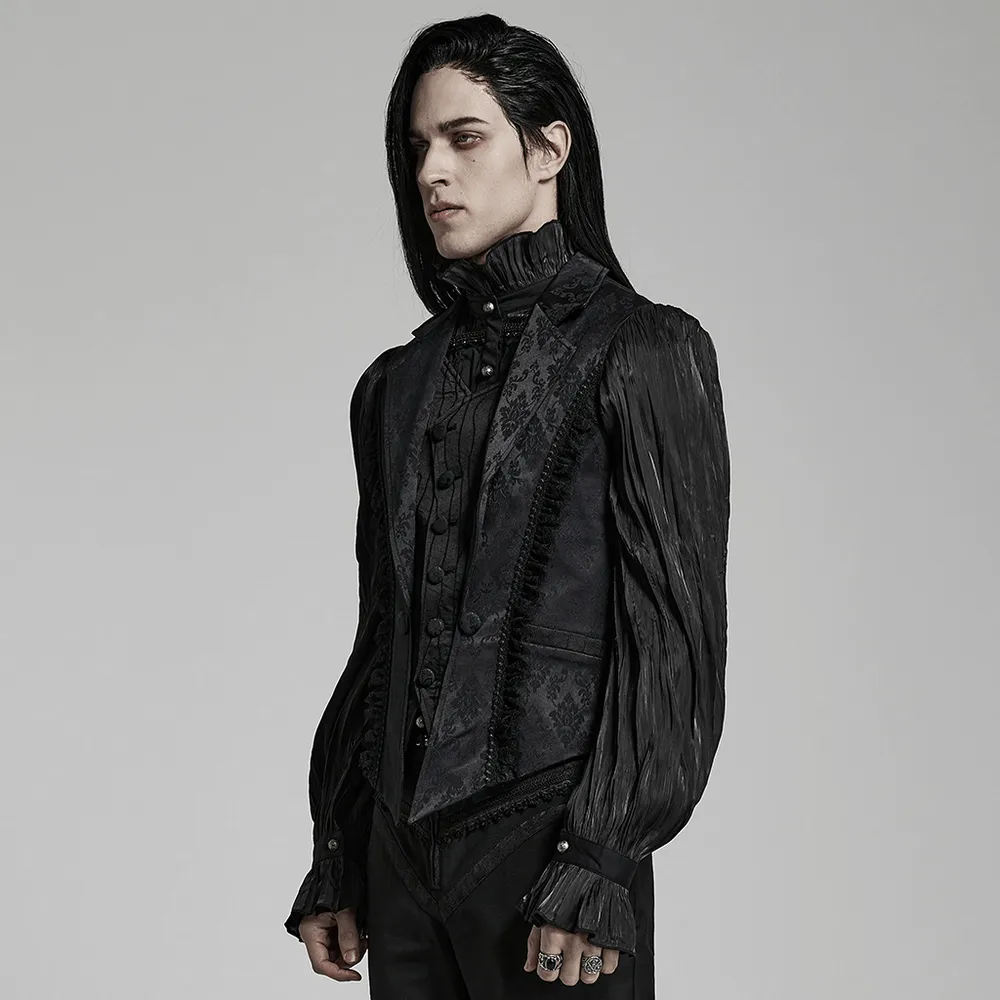 Victorian Gothic Jacquard Lace-Up Vest Waistcoat