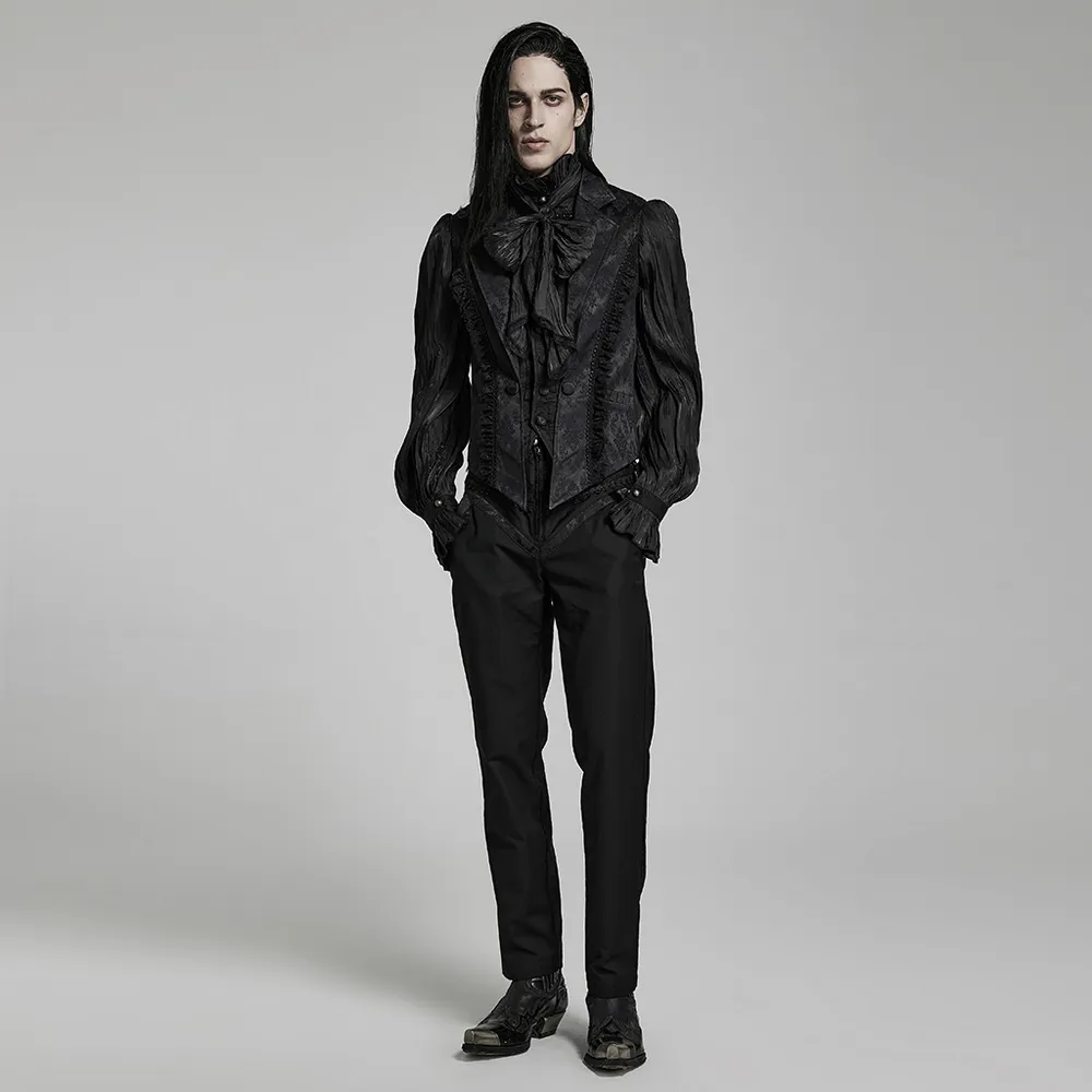 Victorian Gothic Jacquard Lace-Up Vest Waistcoat
