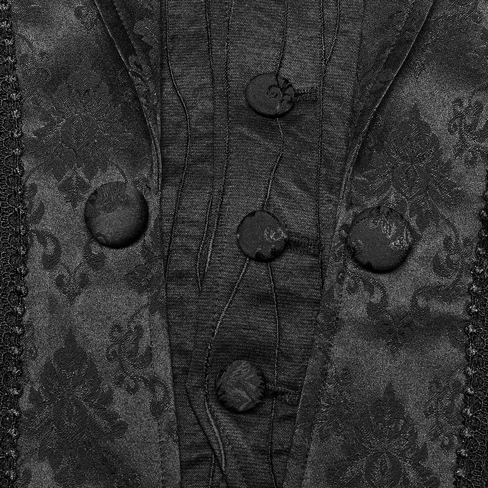 Victorian Gothic Jacquard Lace-Up Vest Waistcoat