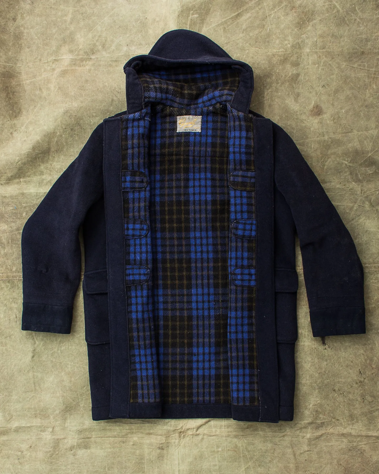 Vintage 60's "Gold Label" Gloverall Wool Duffle Coat Navy
