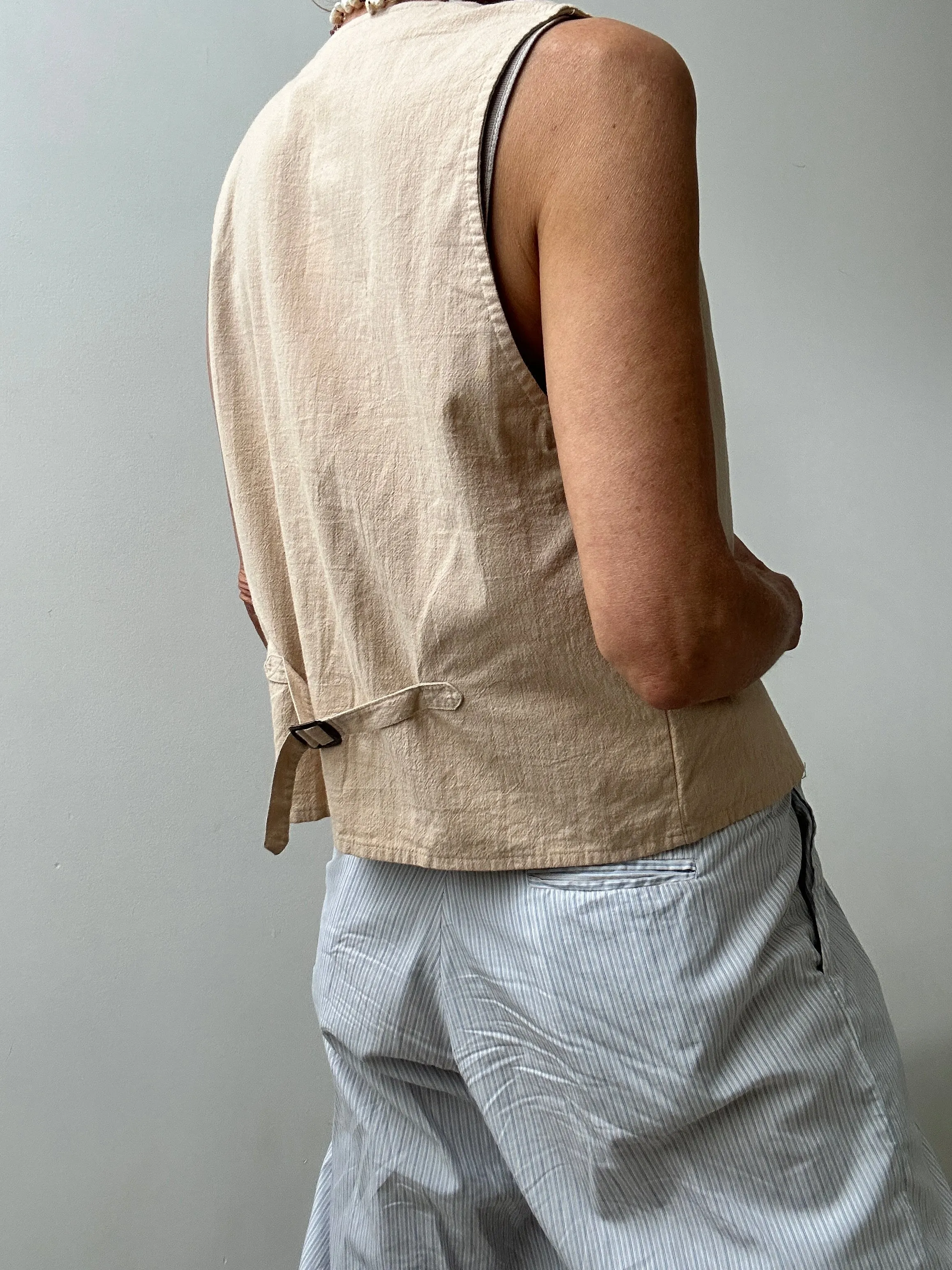 Vintage Cotton Vest Apricot