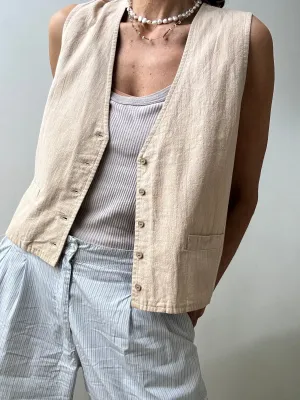 Vintage Cotton Vest Apricot