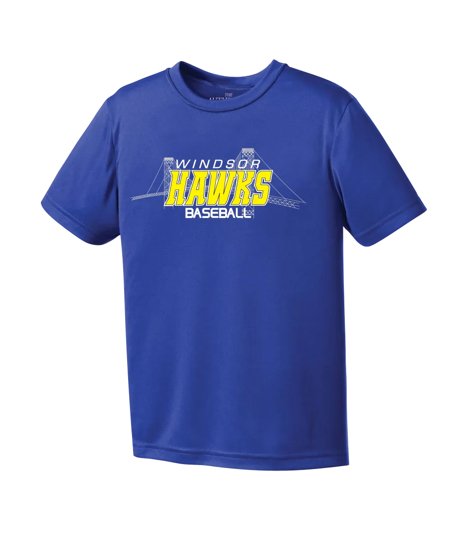 Windsor Hawks Baseball Adult Dri-Fit T-Shirt with Printed Logo