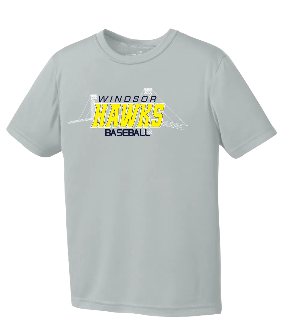 Windsor Hawks Baseball Adult Dri-Fit T-Shirt with Printed Logo