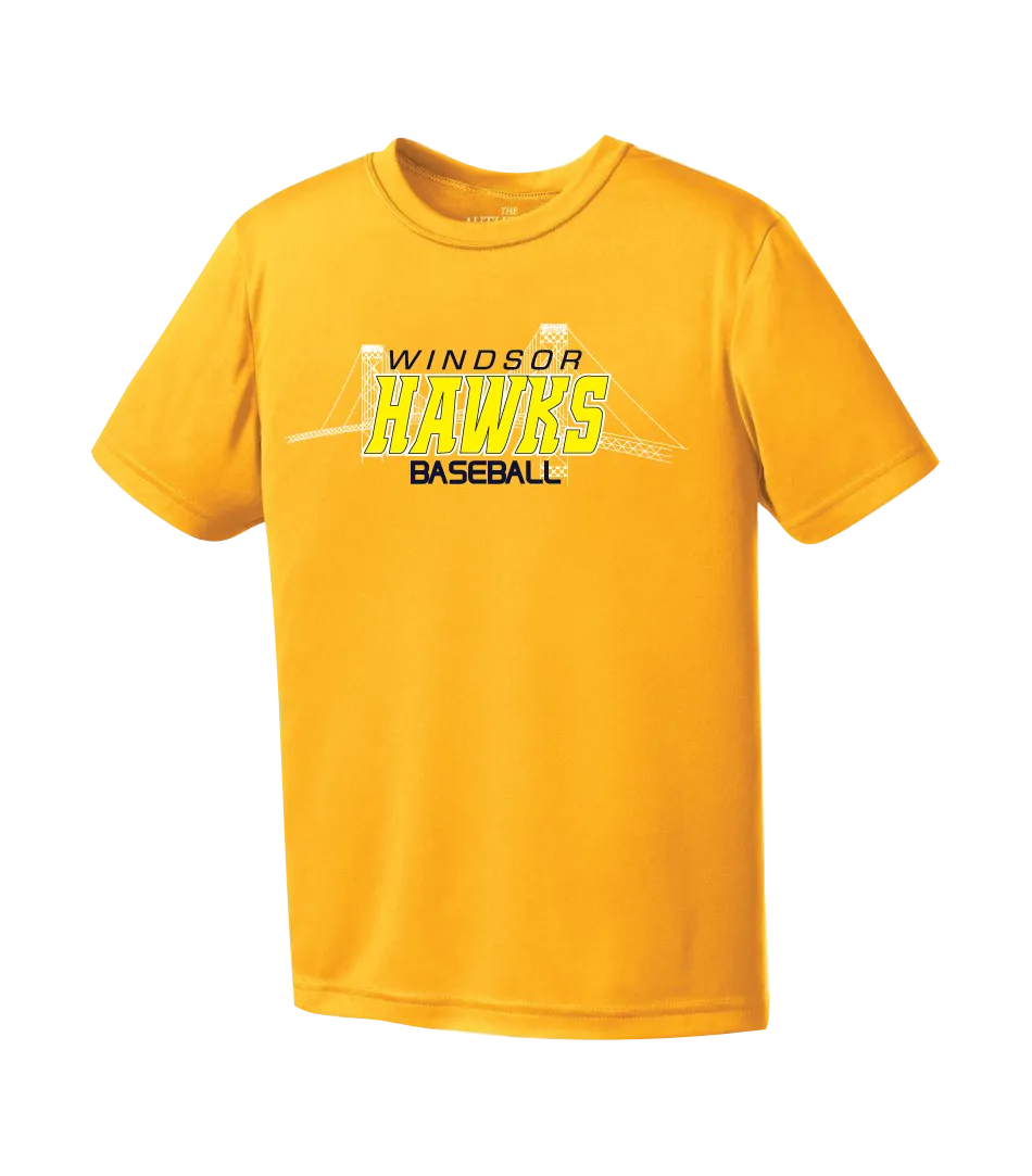 Windsor Hawks Baseball Adult Dri-Fit T-Shirt with Printed Logo