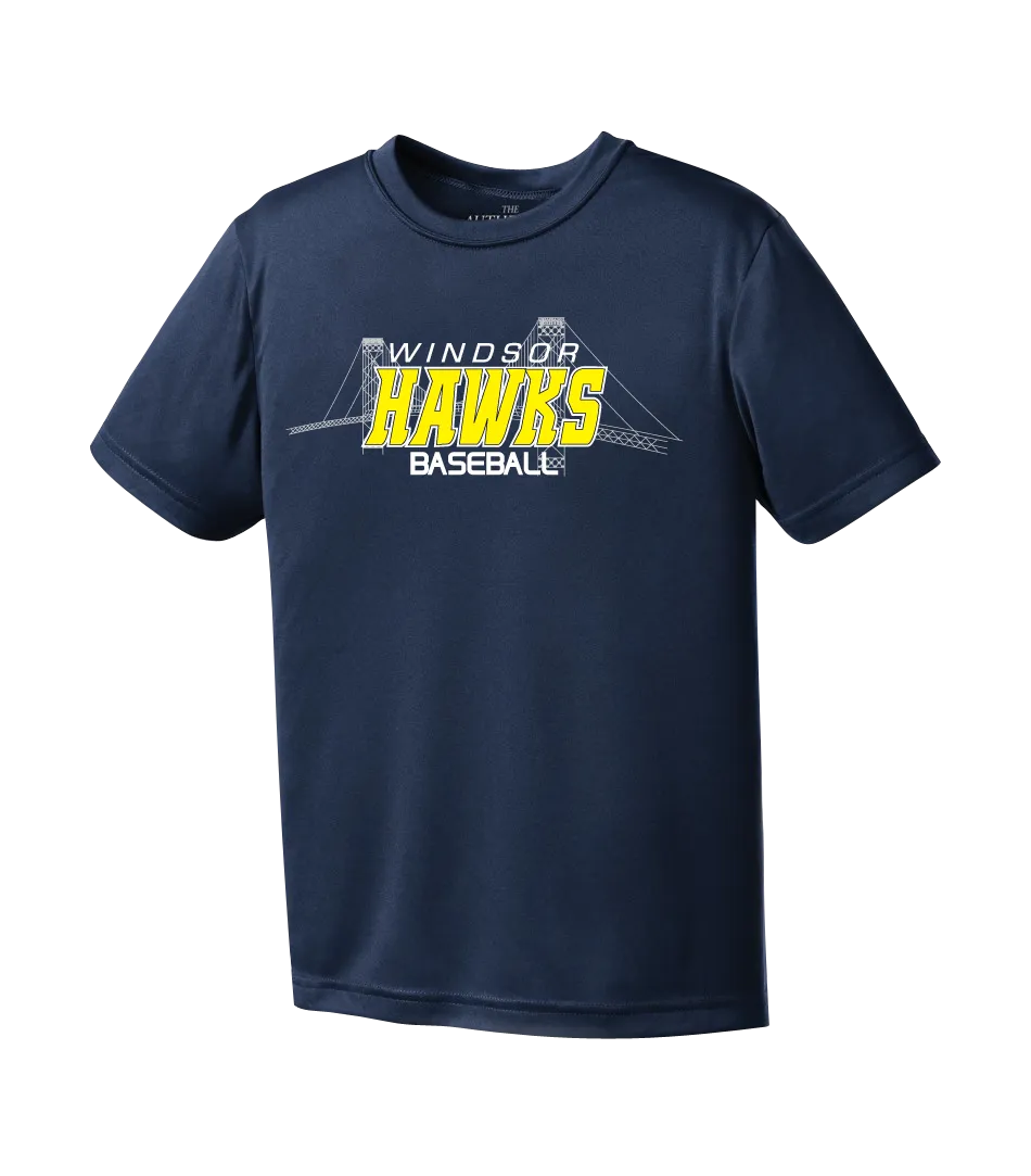 Windsor Hawks Baseball Adult Dri-Fit T-Shirt with Printed Logo