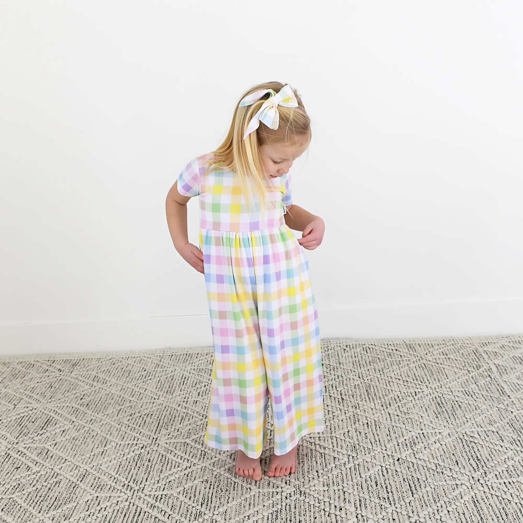 Winnie Pastel Plaid ROMPER