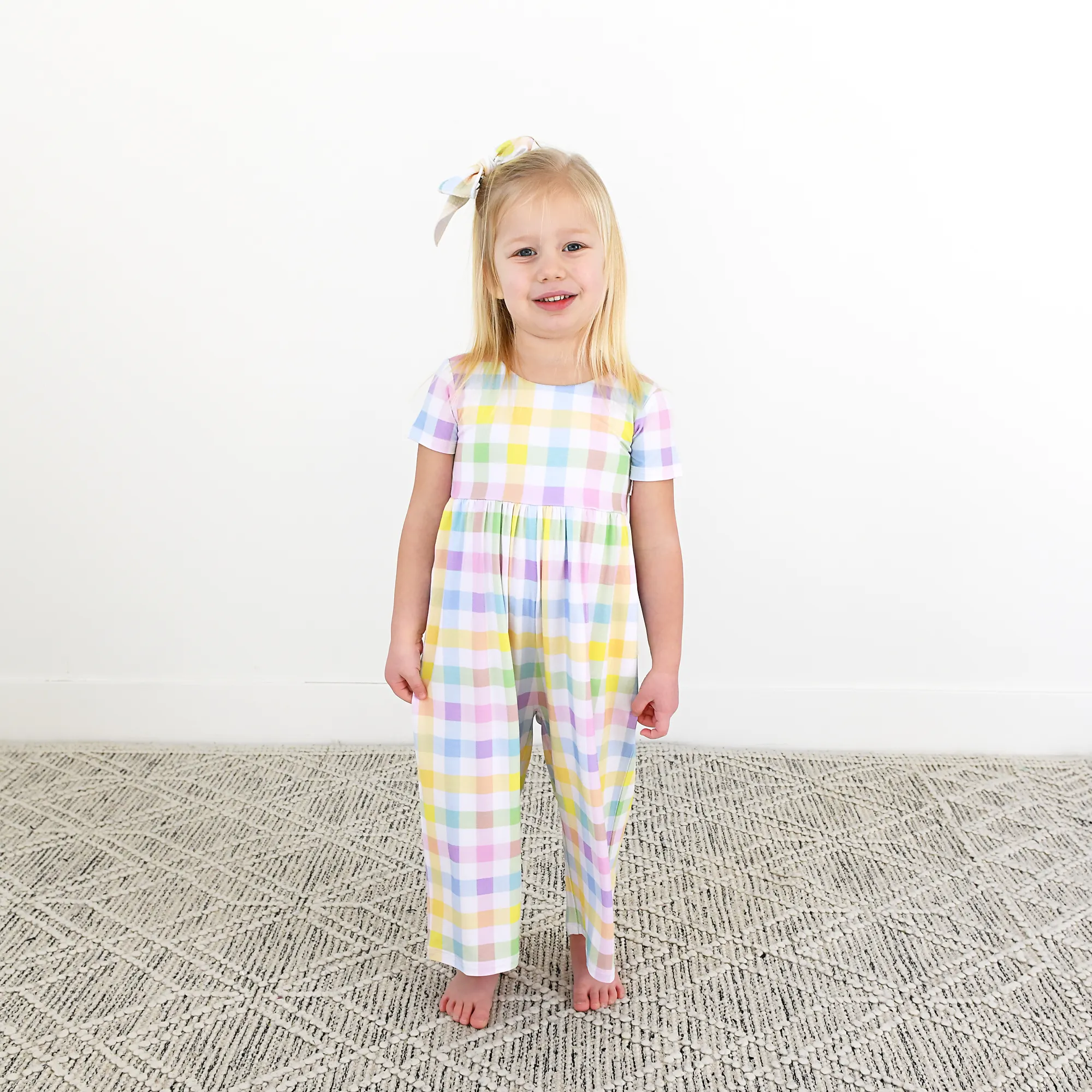Winnie Pastel Plaid ROMPER