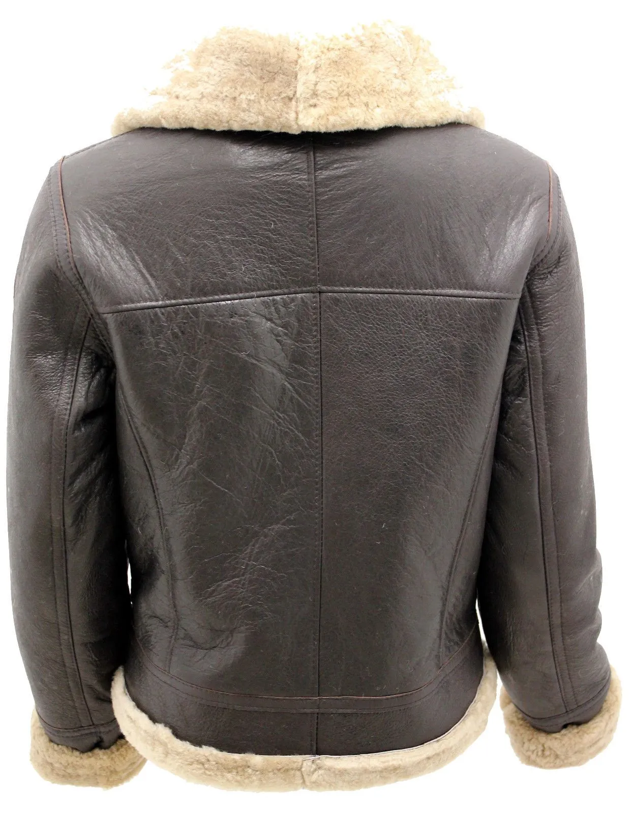 Women's Brown B3 WW2 Ginger Real Thick Sheepskin Leather Flying Jacket