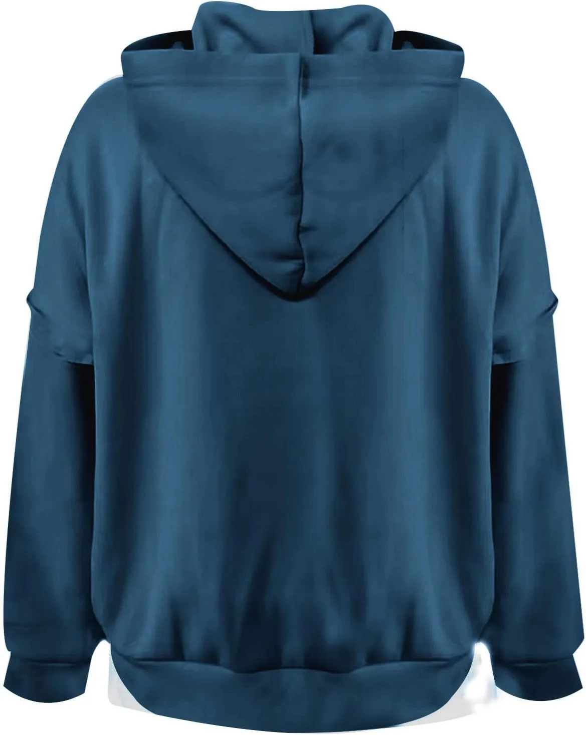 Womens Oversized Hoodies Trendy Loose Button v Neck Hooded Pullover Sweatshirt Fall Outfits 2024 Preppy Clothes