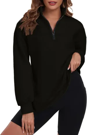 Womens Oversized Sweatshirts Hoodies Fleece Half Zip Pullover Top Casual Long Sleeves Trendy Fashion Outfit Clothes