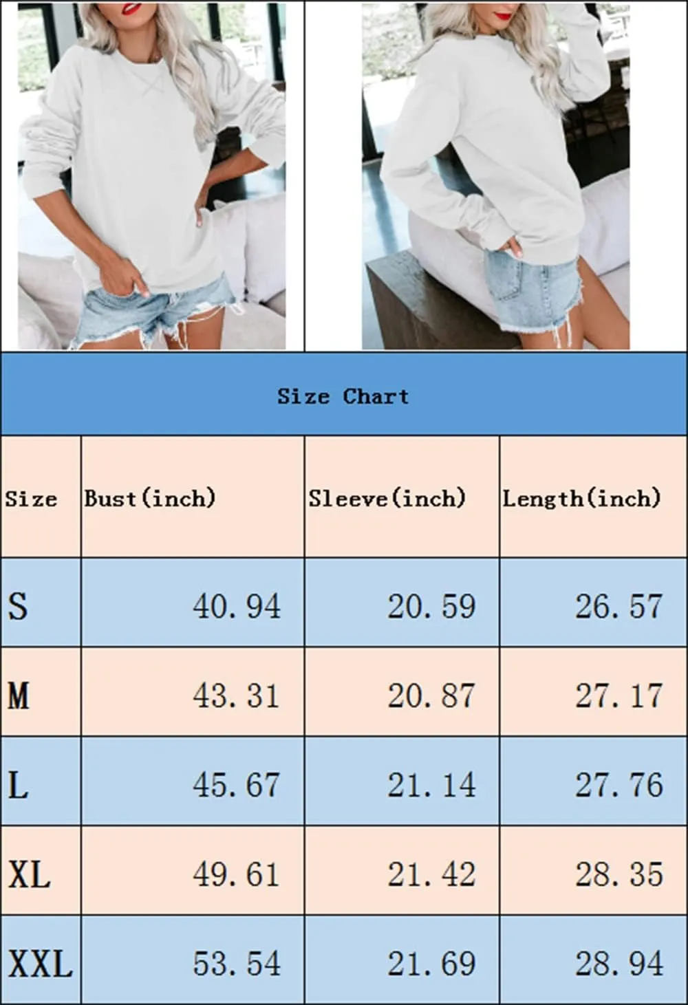 Womens Sweatshirts Long Sleeve Loose Lightweight Comfy Crewneck Pullover Tops Simple Novelty Causal Shirts