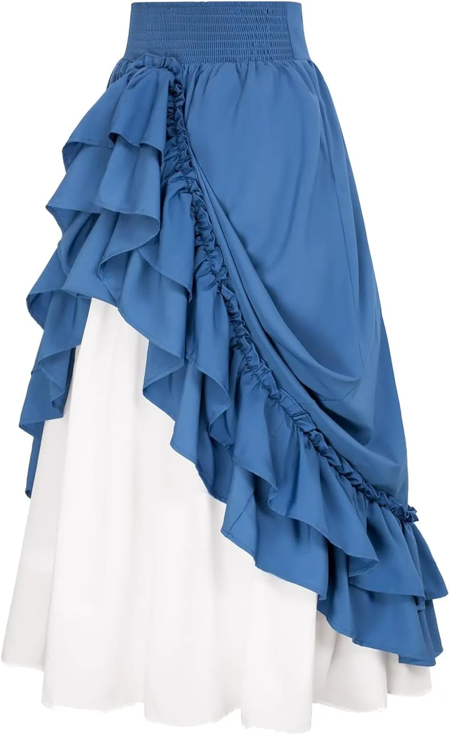 Women's Vintage Gothic Victorian Skirt with Multi-Layer Ruffles High Waist Medieval Renaissance Skirts Goth Maxi Skirts