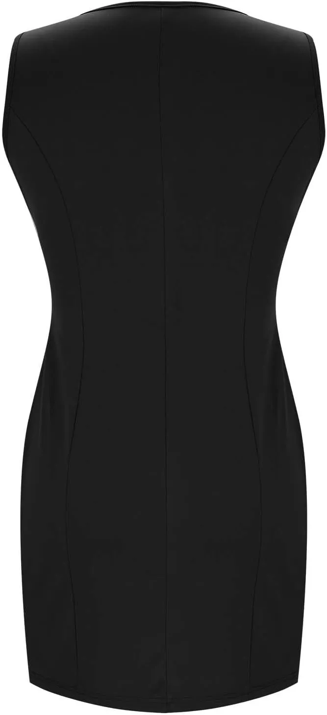 Xiaojmake Women's Formal Dresses Summer Sleeveless Button Down Short Business Dress Elegant Shift Work Office Outfits 2025