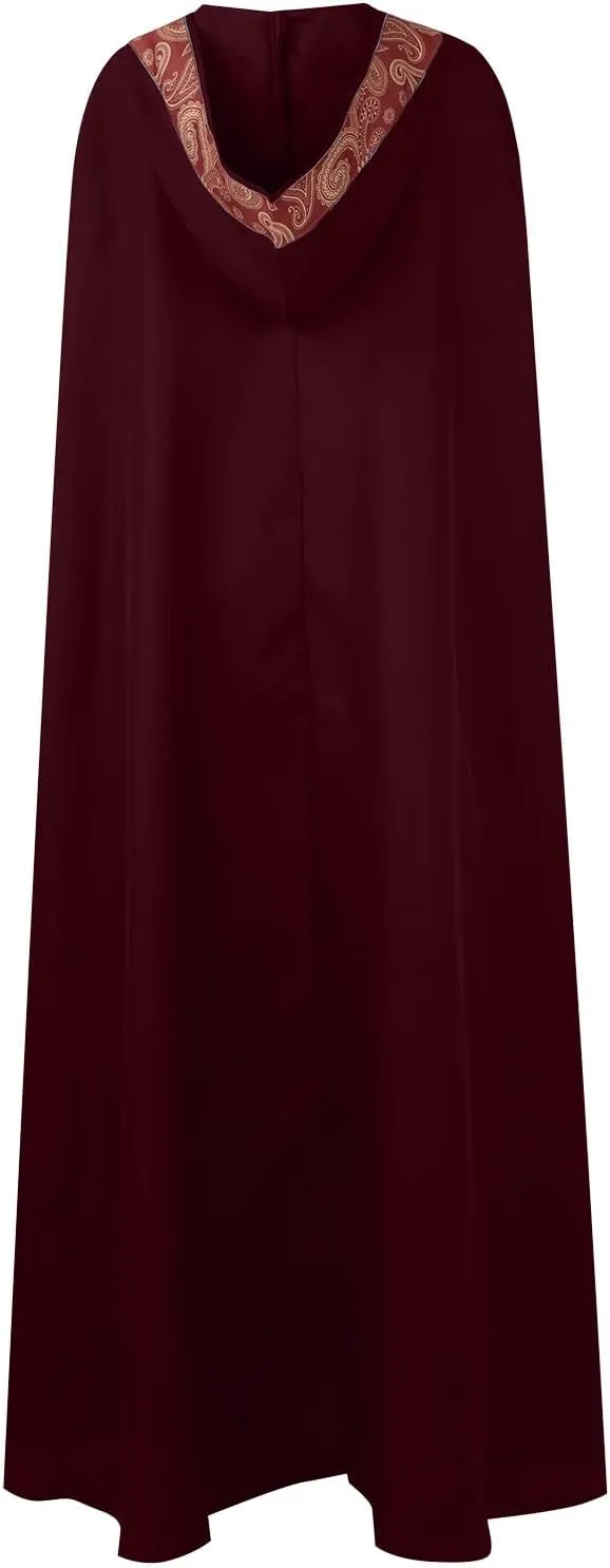 XIAXOGOOL Velvet Hooded Cape Unisex Halloween Long Cape Cloak For Devil Witch Wizard Cosplay Halloween Christmas Cosplay