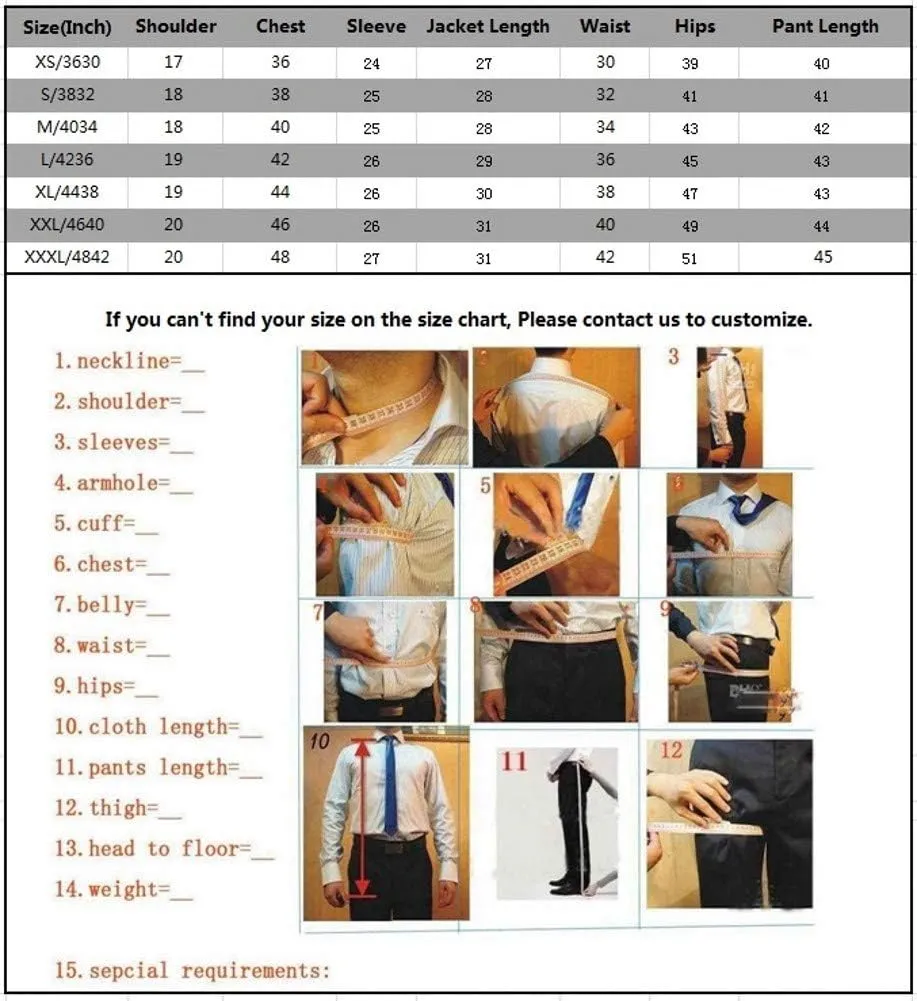 Yanlu Mens 3-Piece Suit Notched Lapel One Button Slim Fit Formal Jacket Vest Pants Set for Men Country Wedding Style